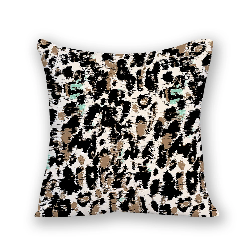 

Square Pillow Covers 45x45 Decorative Cushions Sofa Art Velvet Cushion Cover Simple Modern Office Chair Leopard Print 2023 E2374