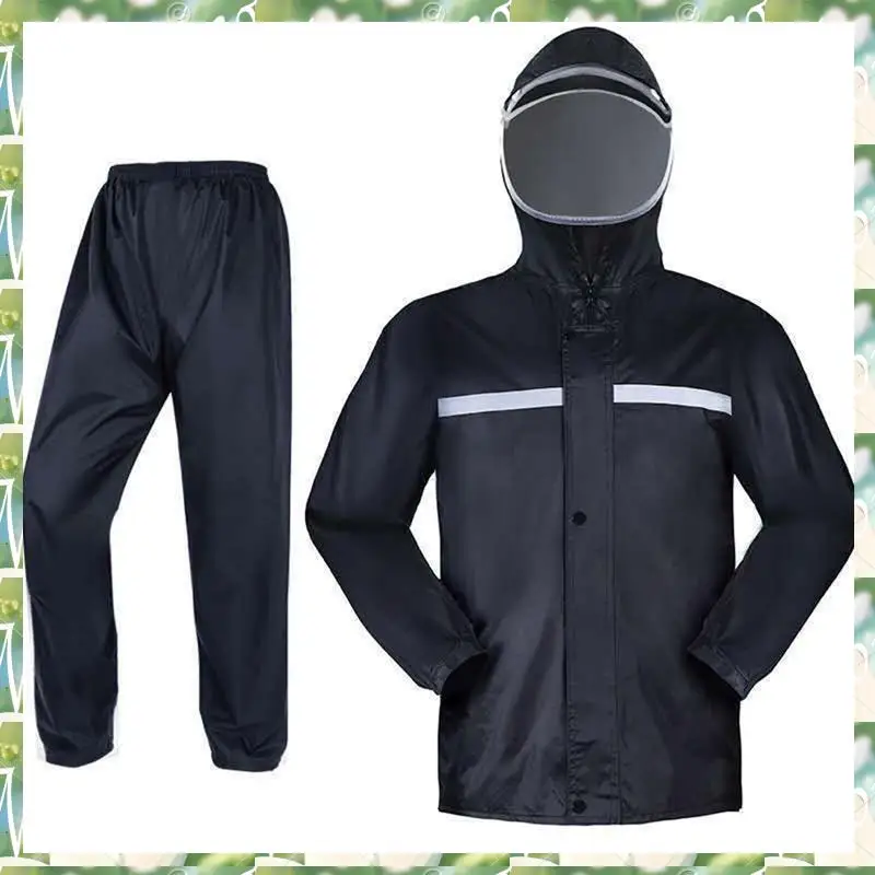 Men's Raincoat Set Rainproof Mask Raincoat Outdoor Work Hiking Cycling Fishing Storm Proof Poncho , XXXL 1 PCS