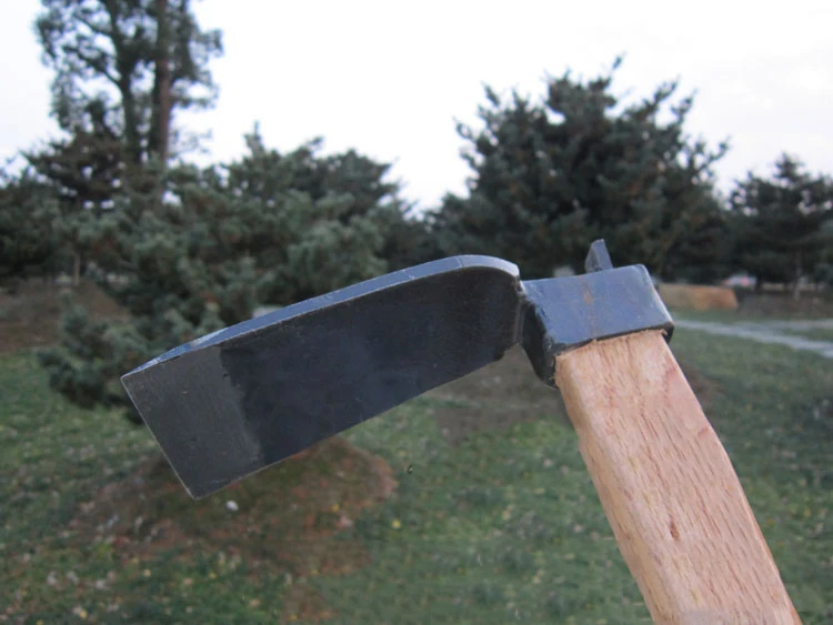Steel Forged Short Handle Small Hoe Vegetable Farming Tools Wooden Gardening Strong and Durable