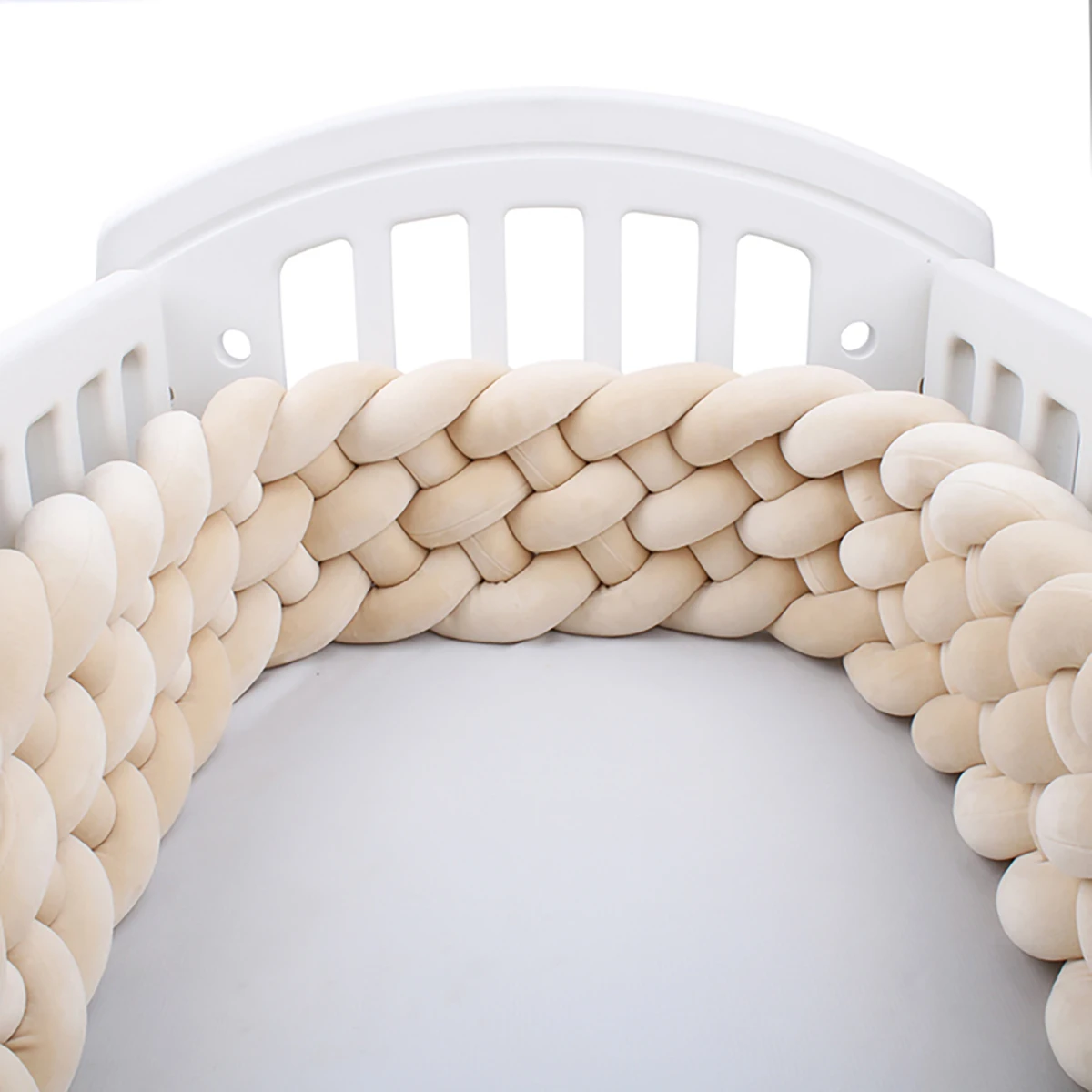 300cm Baby Bed Bumper Braid Knot Pillow Cushion for Crib Protector Room Decor,crib bumper