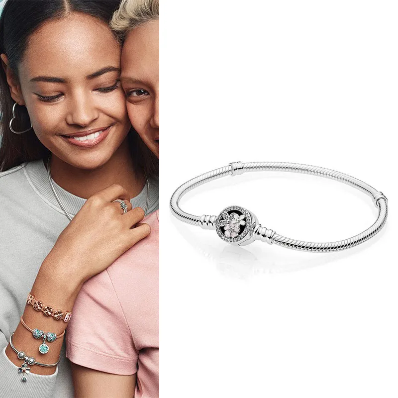 

Original 925 Silver PAN Love Magnolia Fashion Women's Bracelet Is Suitable For Men's And Women's Classic Wedding Gifts