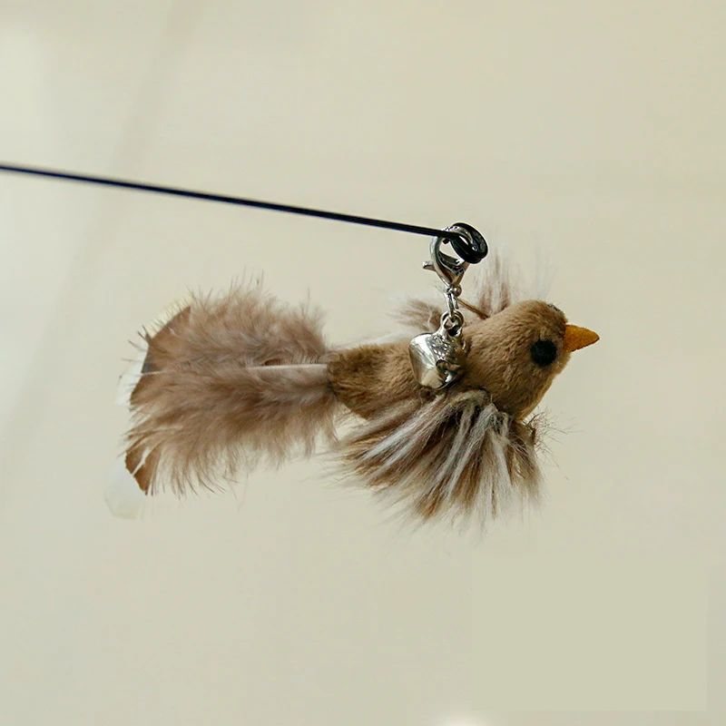 Interactive Feather Cat Wand with Bell - Fun Exercise Toy