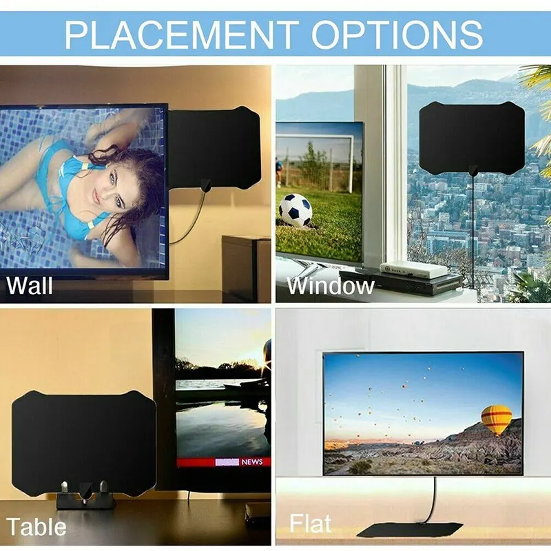 4K Indoor Digital TV Antenna with 5000 Mile Range - High-Definition Reception