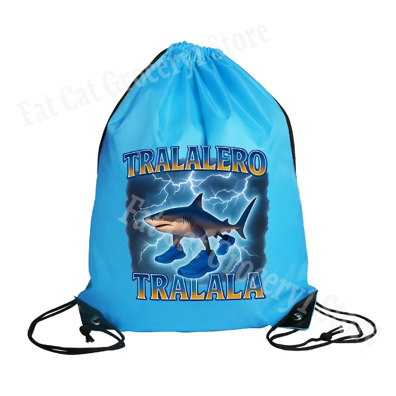 Tralalero Tralala Drawstring Backpack Tungtung Sahur Brainrot Kids