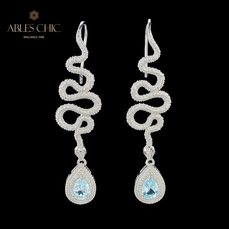 renaissance-18k-gold-tone-brushed-serpent-crawlers-solid-silver-natural-topaz-snake-long-wedding-earrings-c11e4s26049