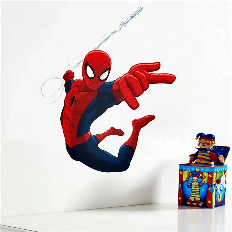 3d Effect Hero Spiderman Wall Stickers For Kids Rooms Nursery Home Decor Cartoon Decorative Wall Decals PVC Poster DIY Mural Art wall stickers luminous wall stickers vinyl decal stickers children room decoration