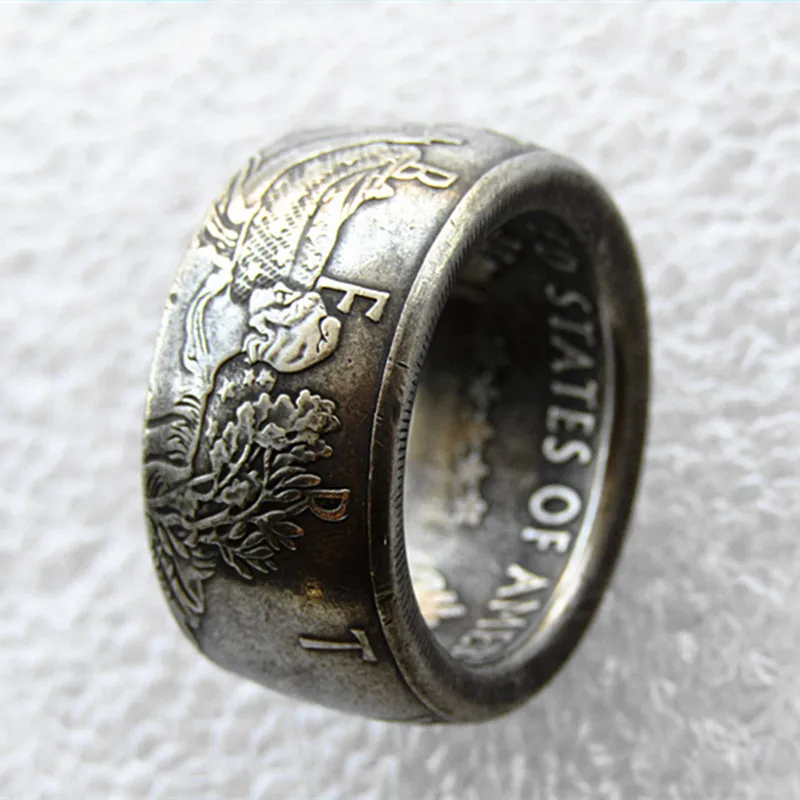 

US 2020 Walking Dollar Coin Ring Copper-nickel alloy Handcrafted US Size 8-16