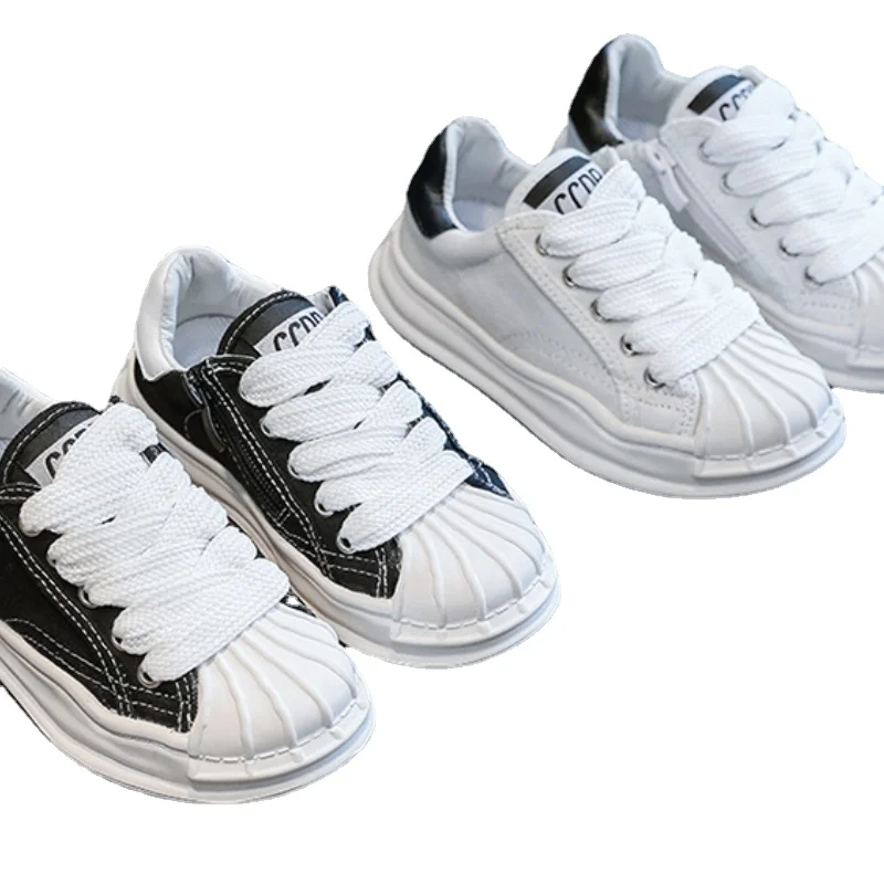 

Girls Toe Protection Comfortable Canvas Shoes Boys Low Top Non-slip Wearable Casual Sneakers Size 21-37 kids Canvas Shoes