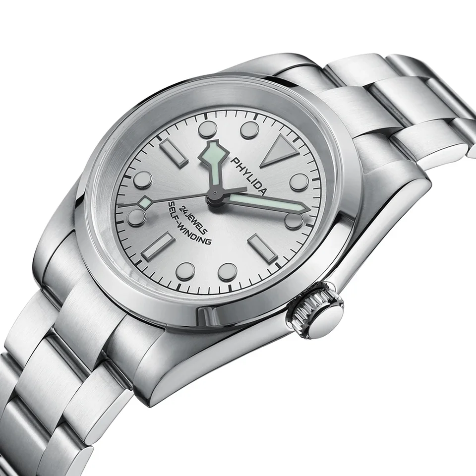 Phylida-ユニセックス自動巻き時計,シルバーカラー,サンッシュダイヤル