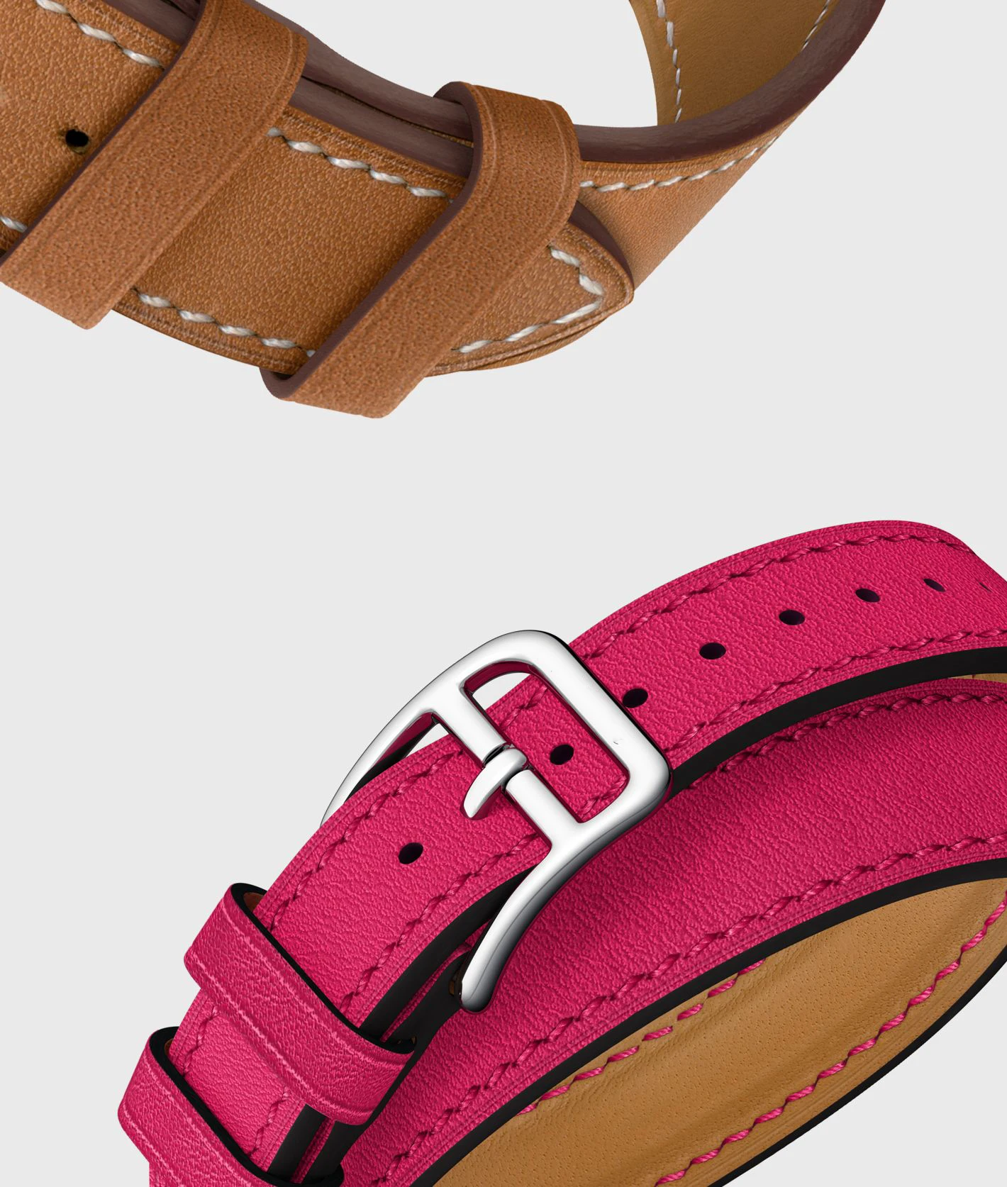 Slim Leather Strap For Apple watch band 49mm 45mm 44mm 42mm 41mm 40mm Double Loop Bracelet For iWatch Ultra 8 7 6 5 4 3 SE Belt