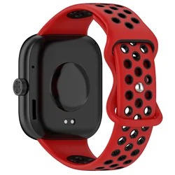 Enhanced Sport Silicone Strap Wristband Bracelet for Smartwatch Replacement (Red black)