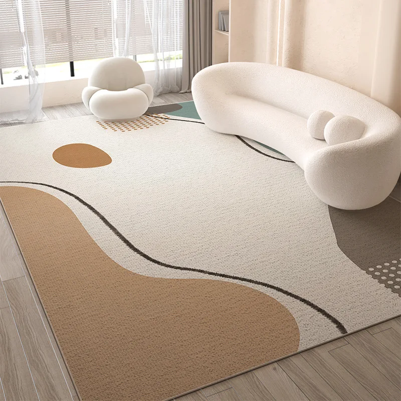 VATAMA Minimalist decor Living room Crystal velvet large carpet cream style bedroom Coffee table rug Easy care balcony rug decorative carpet