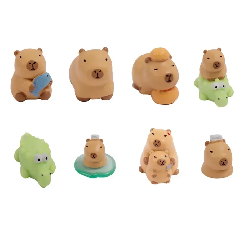 Resin Cartoon Capybara Statue DIY Miniature Figurine Multicolor Garden Ornament Figurines & Miniatures