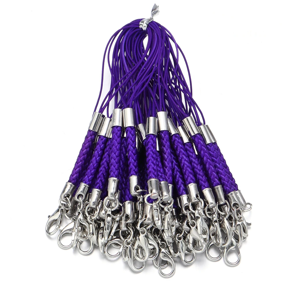 Multicolor Braided Lanyards with Lobster Clasps for DIY Jewelry and Keyrings - Pack of 10