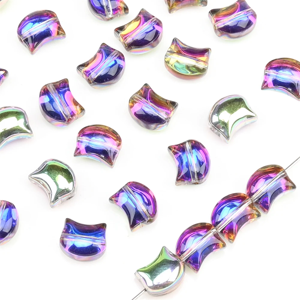 30 Stück 10 mm Katzenkopf-Glasperlen, niedliche kristallblaue Perlen für Schmuckherstellung, DIY-Armbänder, Halsketten, Ohrringe, Zubehör