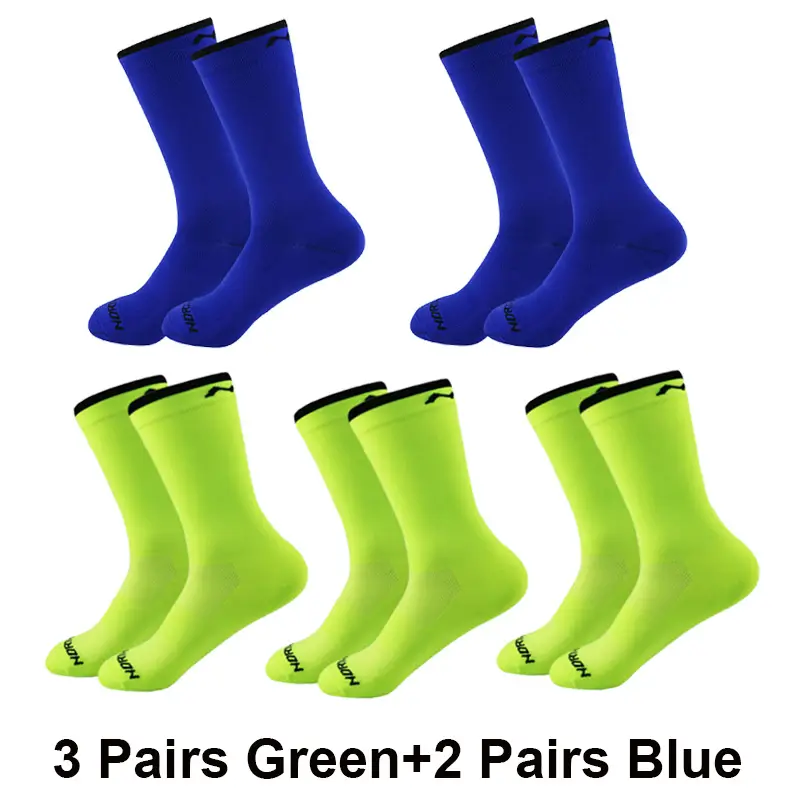 5 Pairs Cycling Socks Men Breathable Mesh Sport Running Socks Racing Road Bicycle Mid Tube Solid Letter Football Bike Socks Man - Image 10