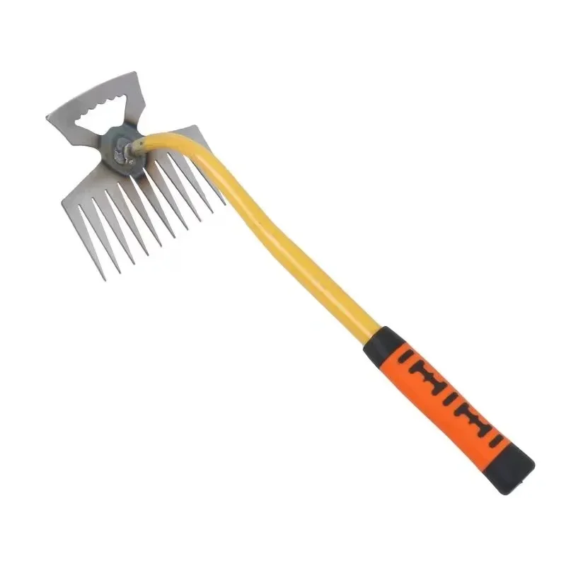 1 Grass Pot Soil Weeding Tool Manganese Steel 4/11 Tooth Manual Excavator Refurbished Garden Land Herb Supplies Easily Pulled garden weeding tool