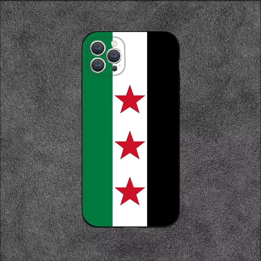 Iphone Case Phone Case Phone Protector Cover Syrian Syria Flag Phone Case For iPhone 15,14,13,12,11,Plus,Pro Max,XS,X,XR,SE,Mini,8,7 Soft Silicone Black Cover