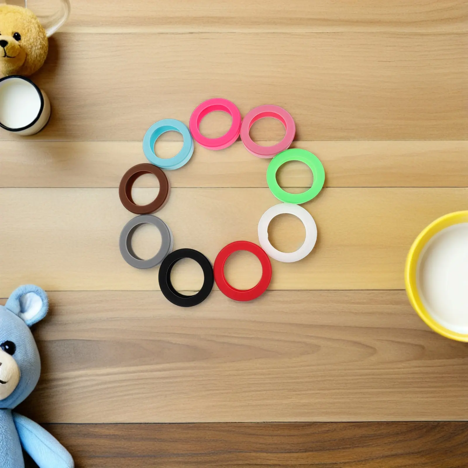 18Pcs 실리콘 와이어 정리 스트랩 재사용 가능한 탄성 케이블 타이 책상 사무실 충전 코드용 다목적 코드 랩