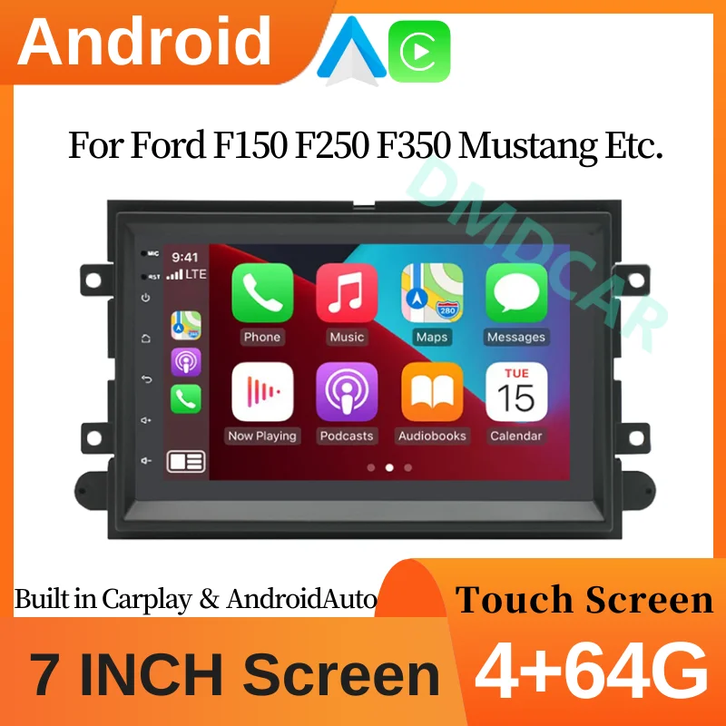 

7" Android Auto Car Radio Multimidia Video Player Carplay LCD Screen For Ford F150 F250 F350 Fusion Mustang Explorer Edge Focus