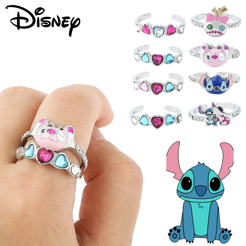 Disney Stitch Ring for Women Adjustable Opening Finger Ring Bride Wedding  Engagement Statement Jewelry Party Decoration