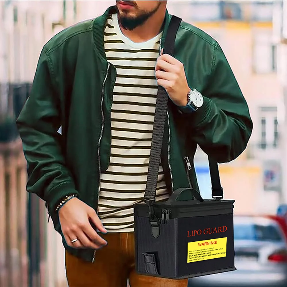 Fireproof Lipo Safe Bag Explosionproof Protective Battery Waterproof Bag w/Zippers for Battery Storage Charging 21.5*16.5*14.5cm