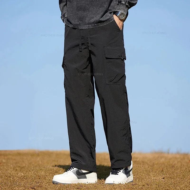 thumbnail image 1 of Pantalones casuales de secado rápido para exteriores de nuevo estilo de primavera de 2024 para hombre, rectos, transpirables, suaves, para senderismo, pantalones grises y verdes para hombre, 1 of 5