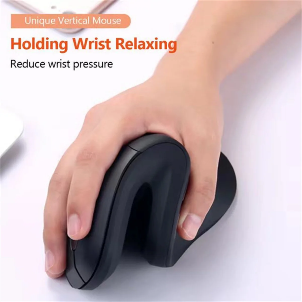 Mouse óptico sem fio ergonômico, recarregável, silencioso,