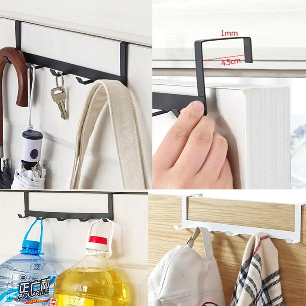 Hooks Over The Door 5 Hooks Home Bathroom Organizer Rack Clothes Coat Hat Towel Hanger Bathroom Kitchen Accessories Holder door hook