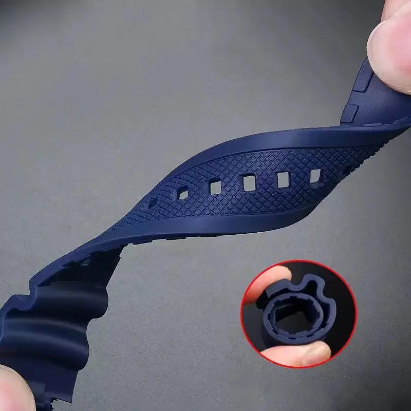 Durable Black Silicone Pin Buckle Watch Strap - Rubber Wrist Band Bracelet