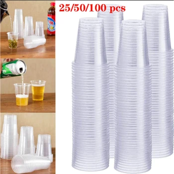 25/50/100 pcs New Disposable clear plastic cup 1