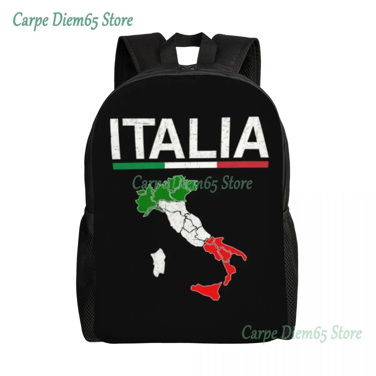 

Italy Flag Italian Map Laptop Backpack Women Men Fashion Bookbag for School College Student Patriotic Pride Bags