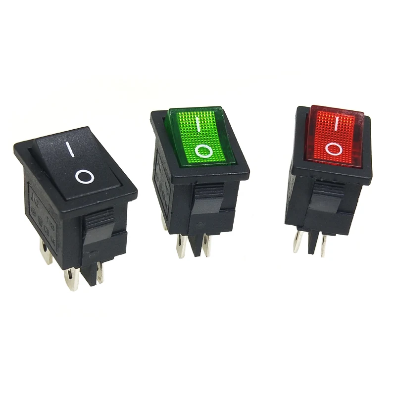 2pcs-Black-Green-Red-Button-On-Off-Rocker-Switch-4-Pin-Electric-LED ...