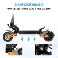 Trottinette électrique Maxturn X1 Ultra, moteur double 2600W de puissance maximale, batterie 48V 20.8Ah, conception à suspension intégrale, trottinette électrique avec NFC, pneus de 10 pouces 6