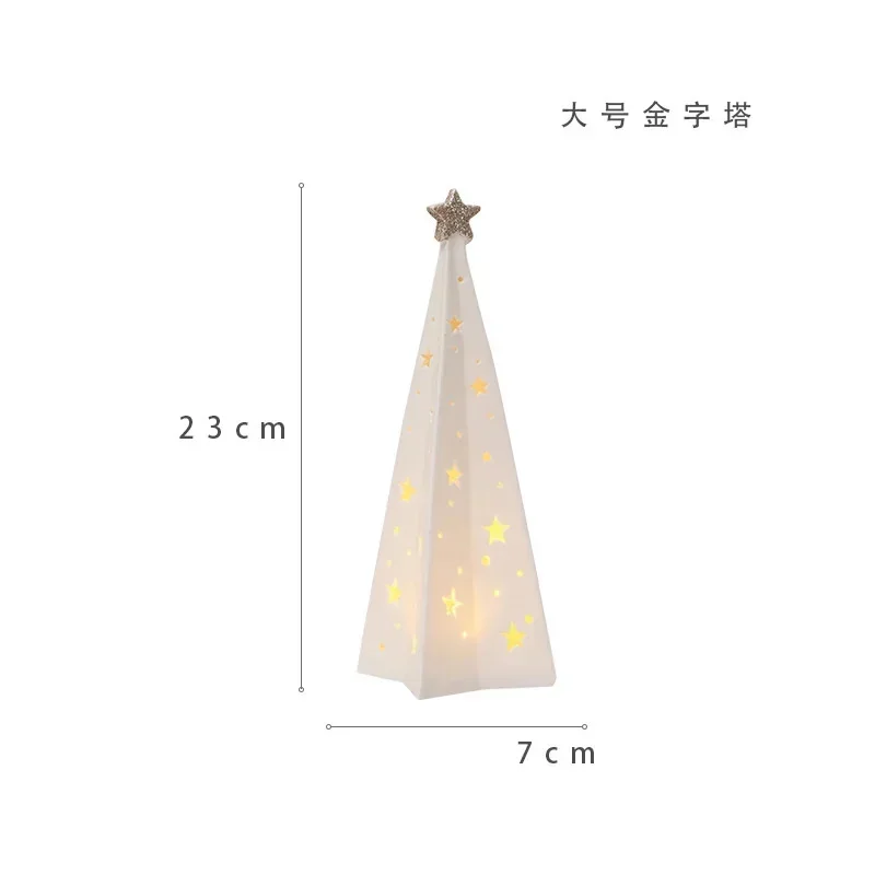 thumbnail image 1 of Mini muñeco de nieve de cerámica para decoración del hogar, adorno de Navidad, luces luminosas, regalo de Año Nuevo, 1 of 5