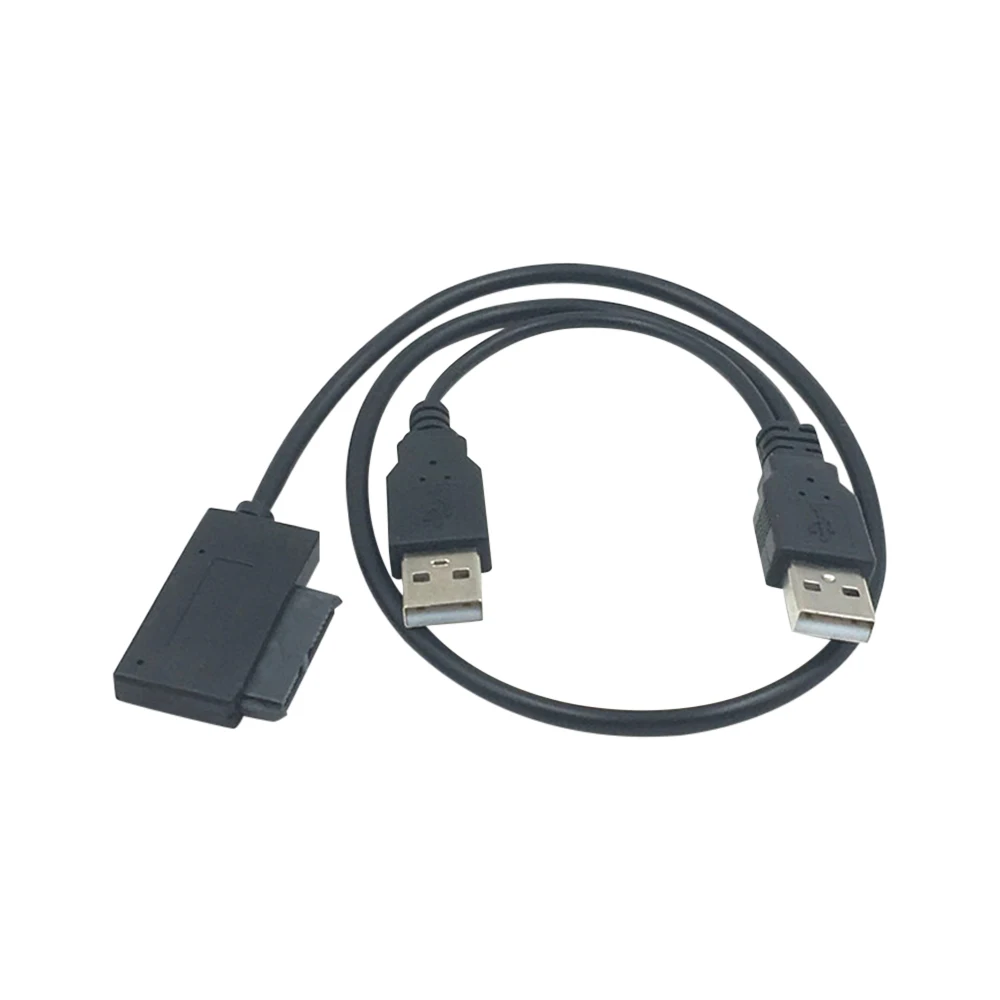 PC 노트북 노트북용 광학 드라이브 케이블, 슬림 라인 슬림 전원 공급 어댑터, USB 2.0-SATA7 + 6 핀 외부 케이블, CD/DVD ROM