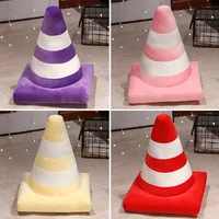 45cm Stuffed Colorful Roadblock Traffic Cone Plushie Pink Blue Black Red Orange Green Blue Yellow Cushion Floor Sofa Decor 1