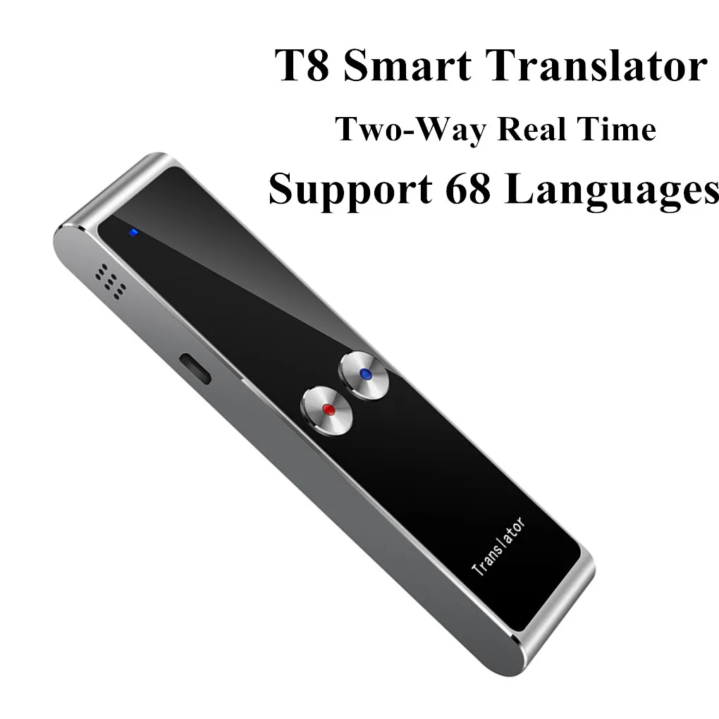 T8 Portable Mini Wireless Smart Translator 68 Multi-Languages Two-Way Real Time Translator for Learn Travel Business Meeting voice translator language translator