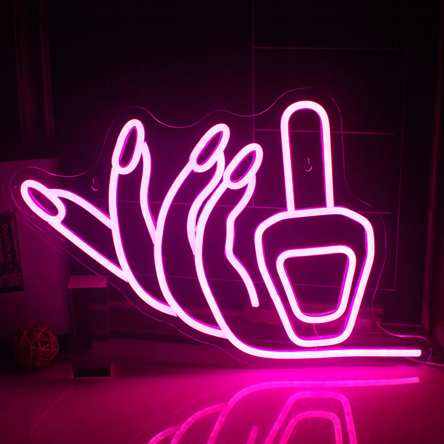 Nail Neon Sign Pink Nails Salon Led Light Up Sign Wall Decor for Nails Salon Shop Beauty Room Bedroom Home Girly Room Party Neon
