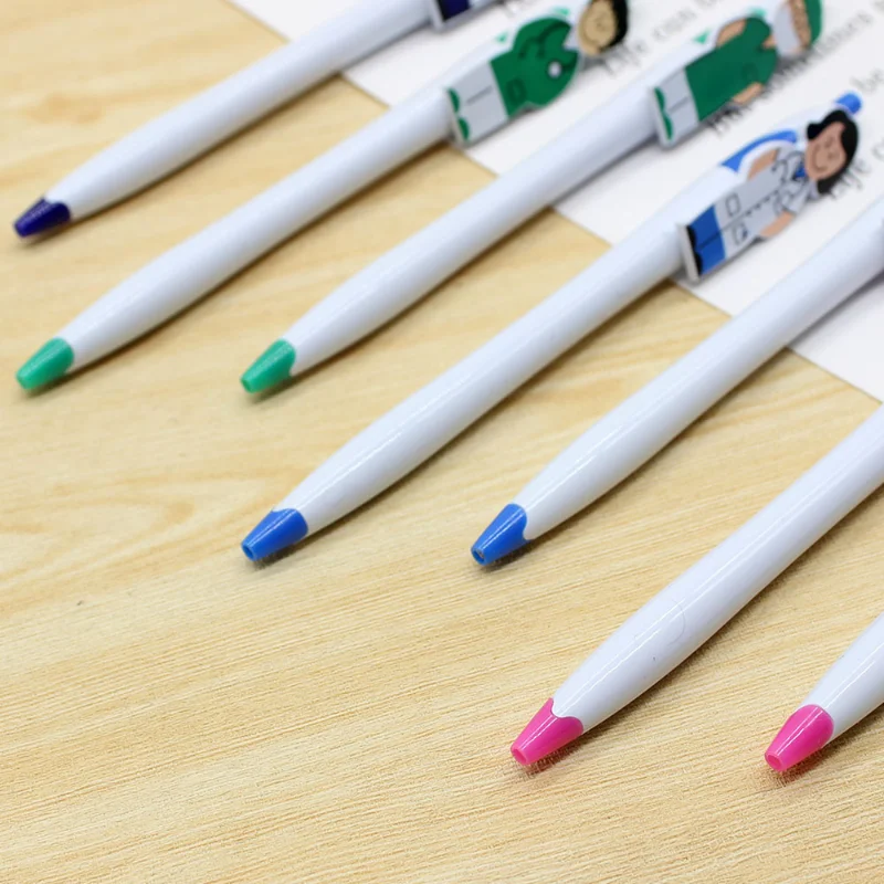 7Pcs 재미 의사 간호사 디자인 볼펜 사무실 및 학교 학생 귀여운 편지지 쓰기 1.0mm 검정 잉크