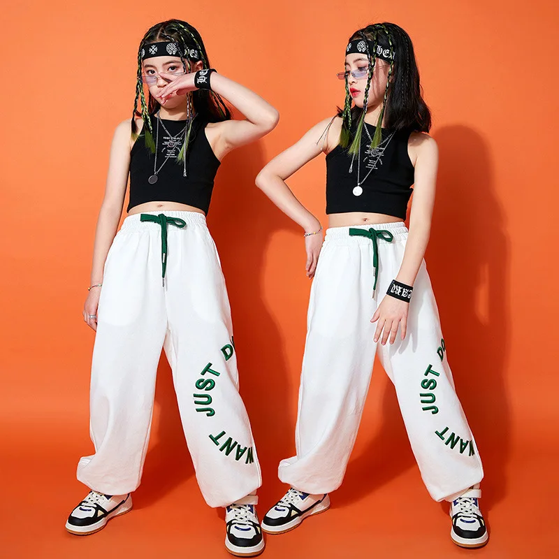 

Street dance children's trendy clothing, hip-hop summer girl jazz dance clothing, children's dance performance clothing,