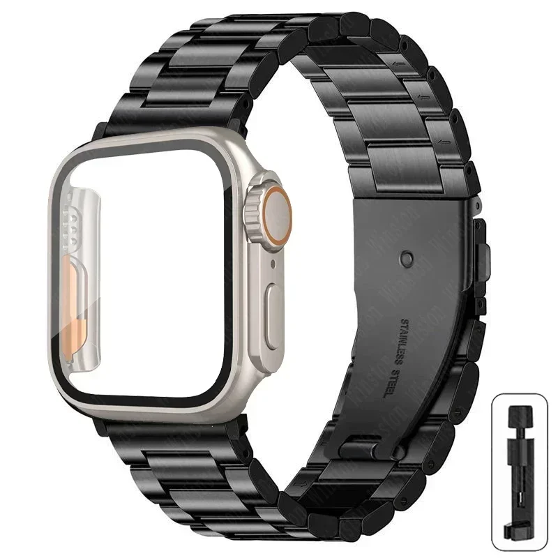 Elegant Stainless Steel Watch Strap with Ultra Case