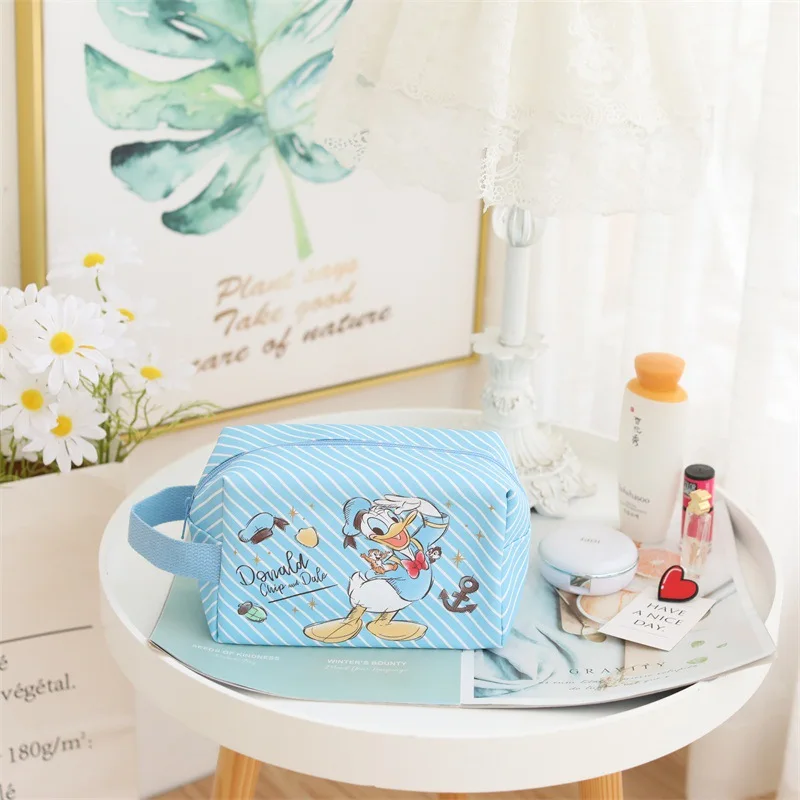 Disney Cartoon Stitch New Pencil Case Bag Travel 3D Makeup Bag Student Handheld Stationery Storage Bag Pu Waterproof Zipper Bag