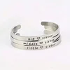 Silver Color Big Middle Litter Sister Cuff Bracelet Stainless Steel Engraved Bangles Family Friendship Jewelry Gifts 5
