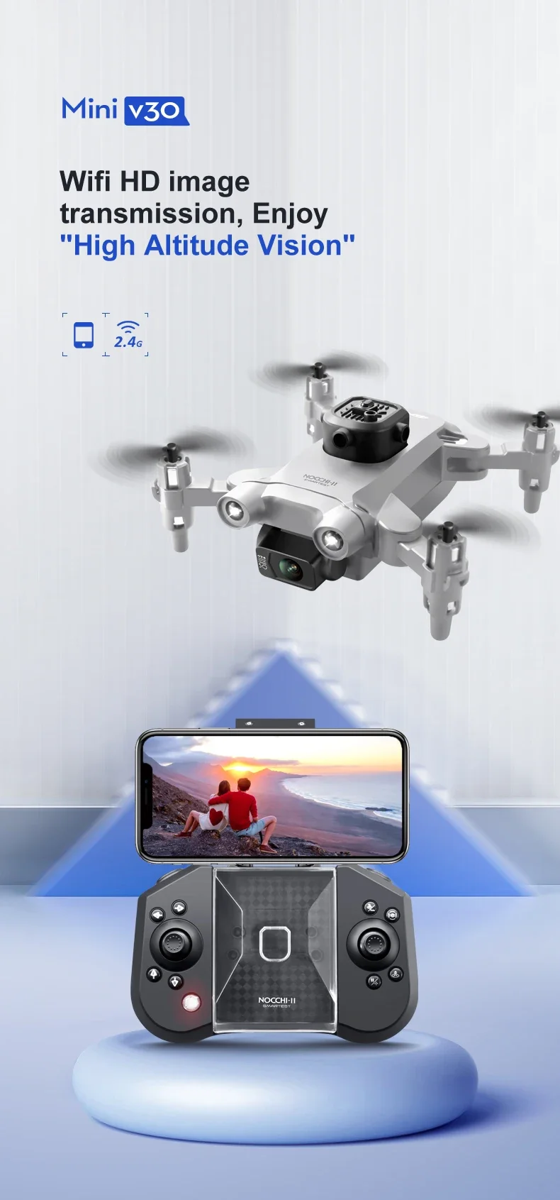 Lenovo Mini V30 Drone 8K Aerial HD Profesional RC FPV Drone Five-sided Intelligent Obstacle Avoidance Mini Convenient GPS Drone