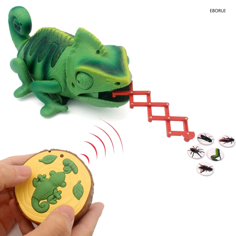 

EBORUI 8888, радиоуправляемый робот с разноцветными фотовспышками и насекомыми, экшн-робот с дистанционным управлением, голодный, хамелеон, игрушка-подарок для домашних животных