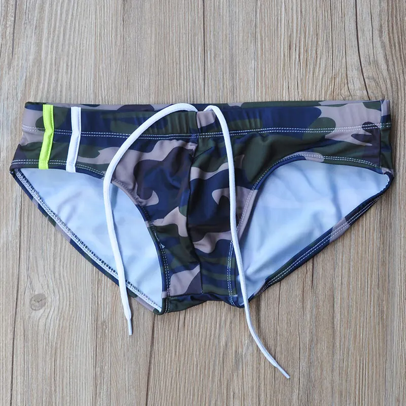 Swim Trunks Swim Briefs Brand Camouflage swimming trunks Men's Swimming Trunks Summer Swim Brief Patchwork Gay Swimsuits Surfing