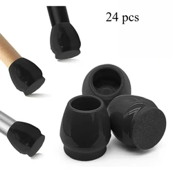 Enhanced Black Chair Leg Floor Protectors with Thick Felt Pads - Anti - Scratch & Anti - Slip Base (Set of 12/24/48) (24pcs - black)