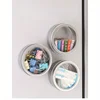 Magnetic Fridge Organiser Round Tin Box With Magnet Kitchen Spice Storage Box Home Office Organisers With Transparent Cover 5