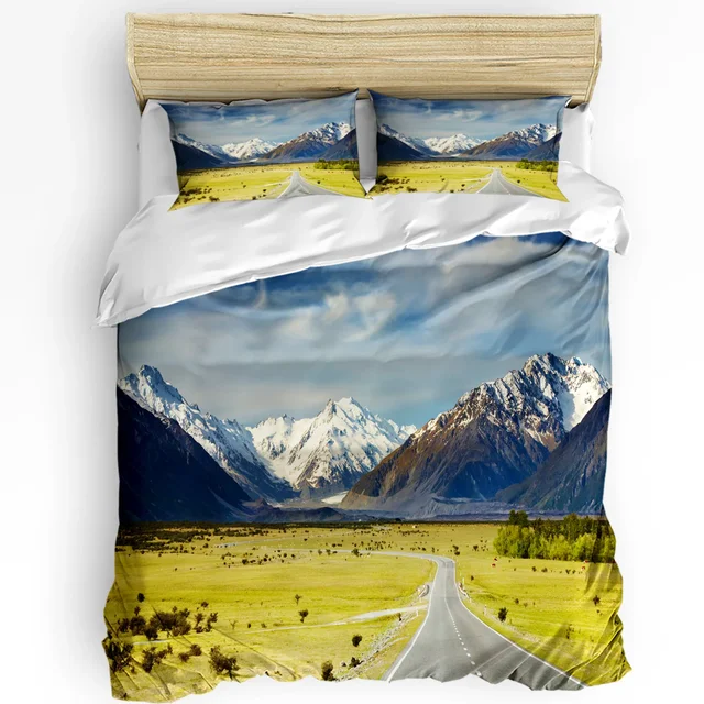 Grass Road High Mountains Printed Comfort Duvet Cover Pillow Case Home Textile Quilt Cover
